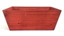Contenant rectangulaire en bois patiné rouge  13" x 9" x 5"