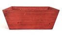 Rectangular Red Weathered Wood Container  13" x 9" x 5"