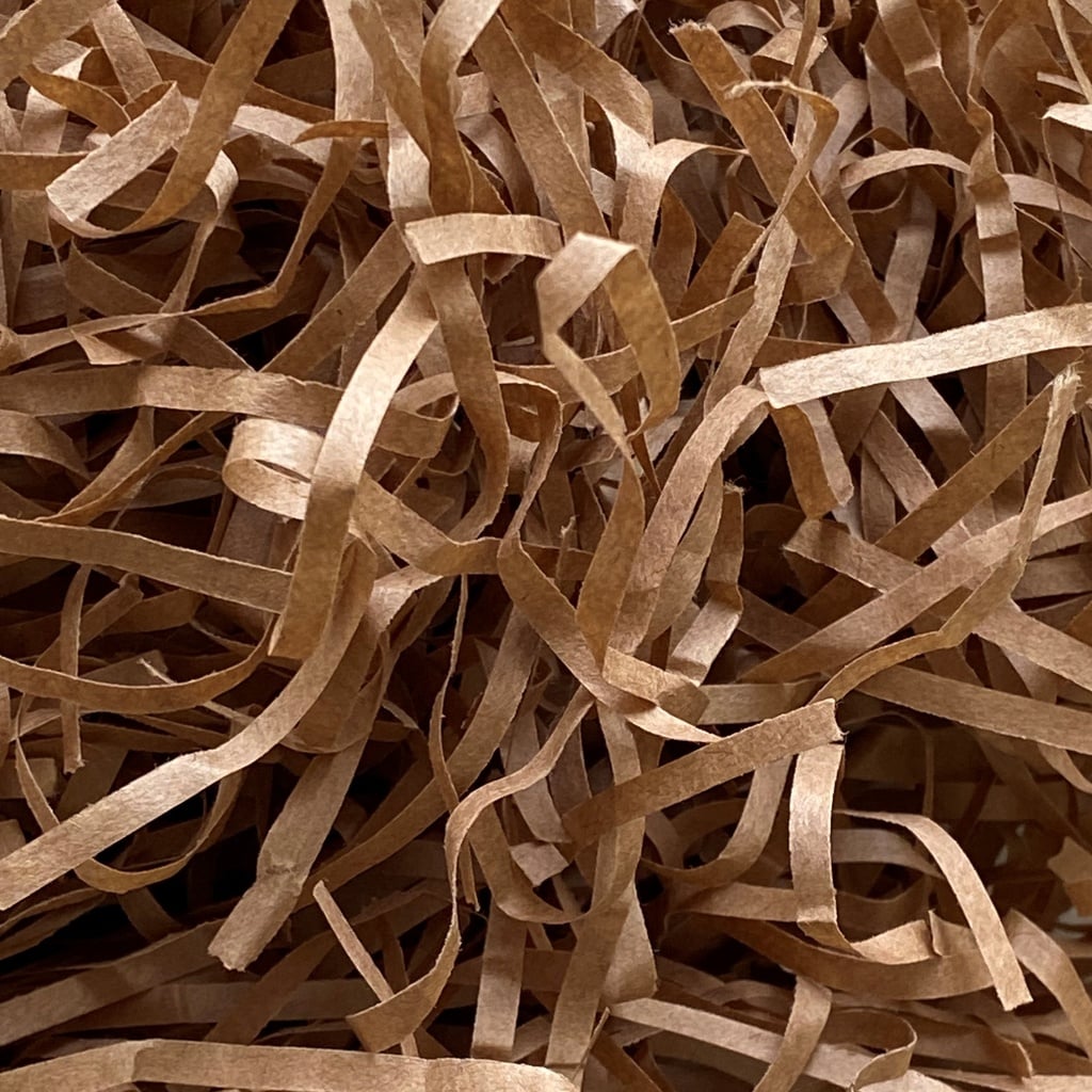 Solid Color Classic Straight Cut Paper Shred - Boxes of 6.5 lbs - Kraft