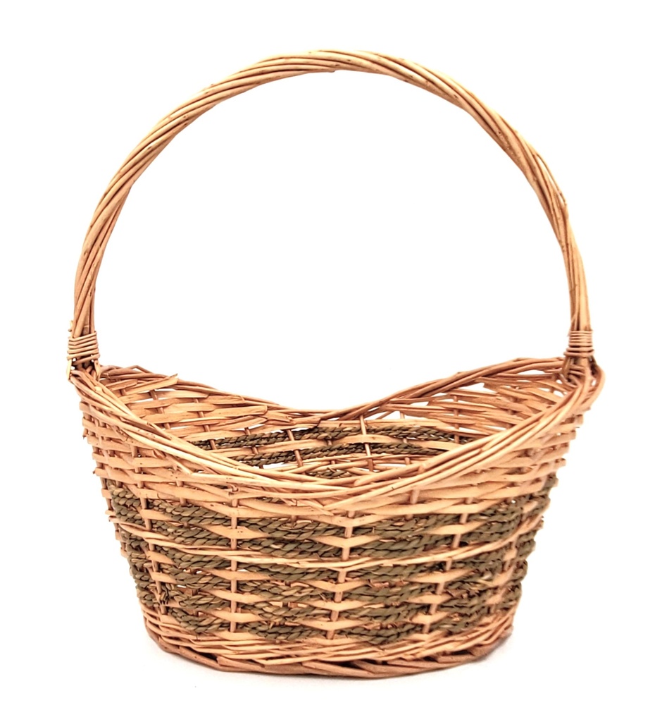 Oval Two Tone Willow Baskets with Handle