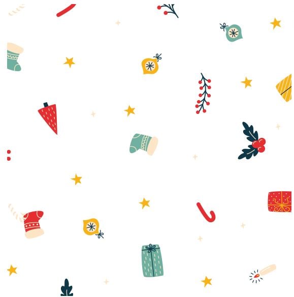 Printed Cello Roll - Xmas Icons 40" x 100' (25 microns)