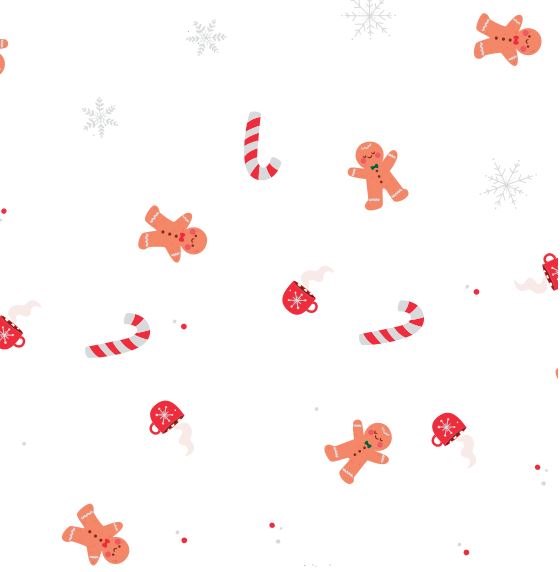Printed Cello Roll - Gingerbread Candy Cane 40" x 100' (25 microns)