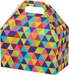 [42358C] Boîte Avec Poignée Triangles Multicolores 8½" x 5" x 5½"