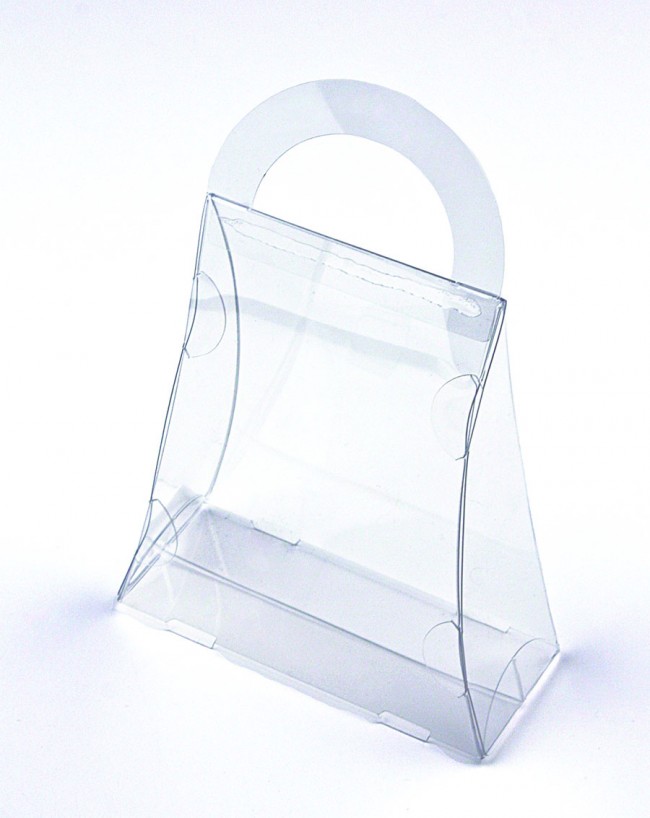 [FS182] Boîte Transparente Style Sac À Main 4 5/16" x 1¾" x 5¼"  25 mcx.