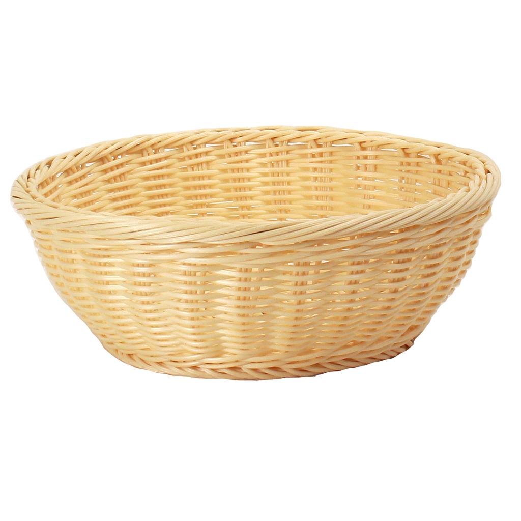 [SH12NA] Synthetic Round Natural Basket - 11½" x 4"
