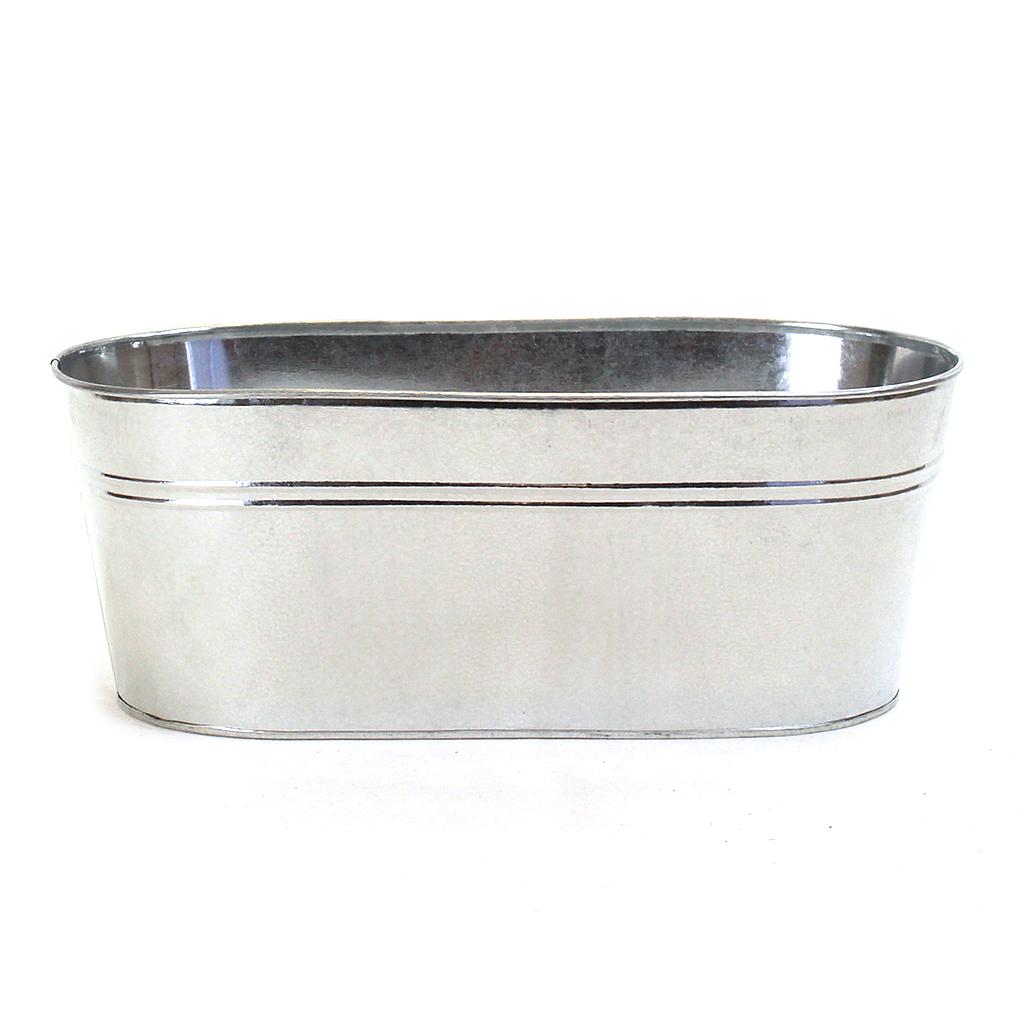 Oval Silver Metal Containers 