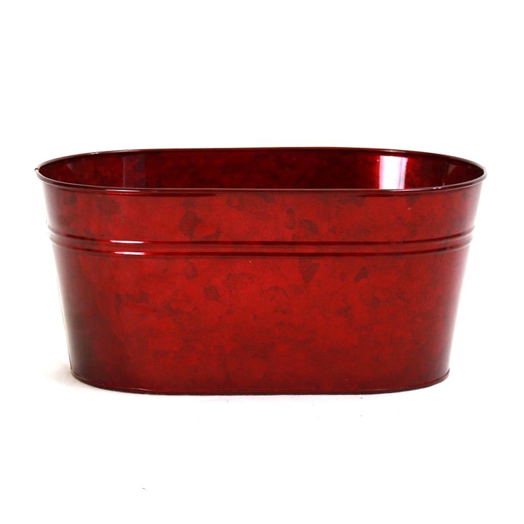 Oval Red Metal Containers