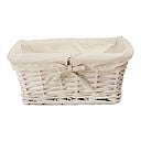 [5900WH] Rectangular White Willow Basket with White Lining 12" x 8½" x 5½"