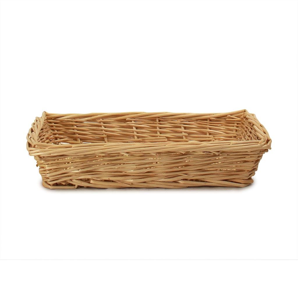 [501A-W] Rectangular Natural Willow Basket - 14½" x 10½" x 3"