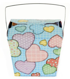 [JN1673] Medium 1 pint Take Out Pail - Patch Hearts (pack of 25)