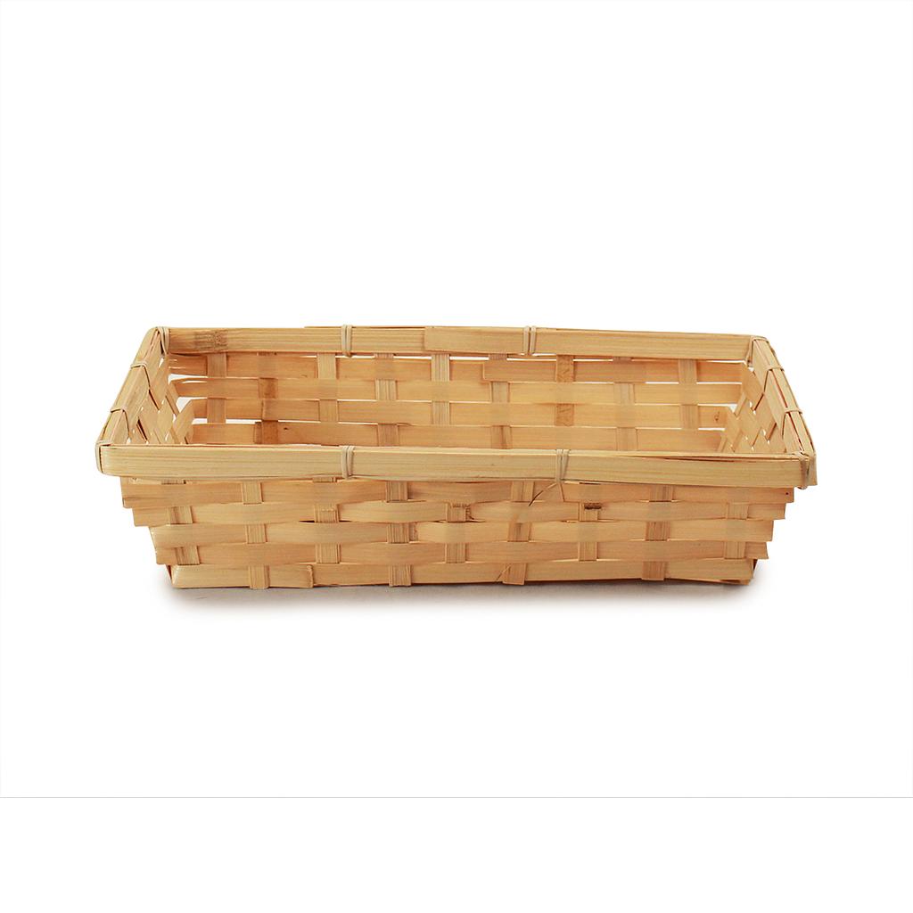 [AX620] Rectangular Natural Bamboo Basket - 12½" x 9½" x 3"