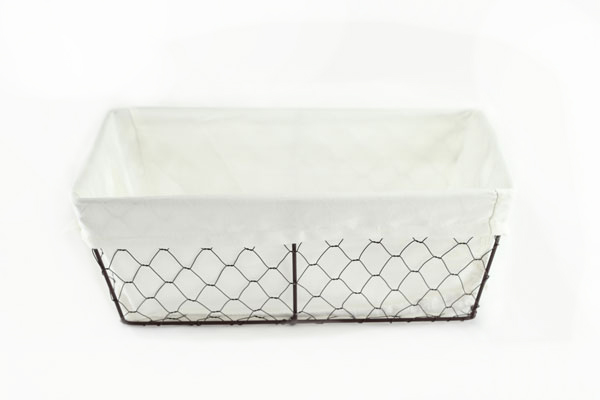 Rectangular Wire Baskets with White Liner