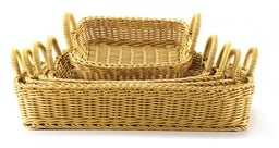 Synthetic Rectangular Natural Baskets with Handles 