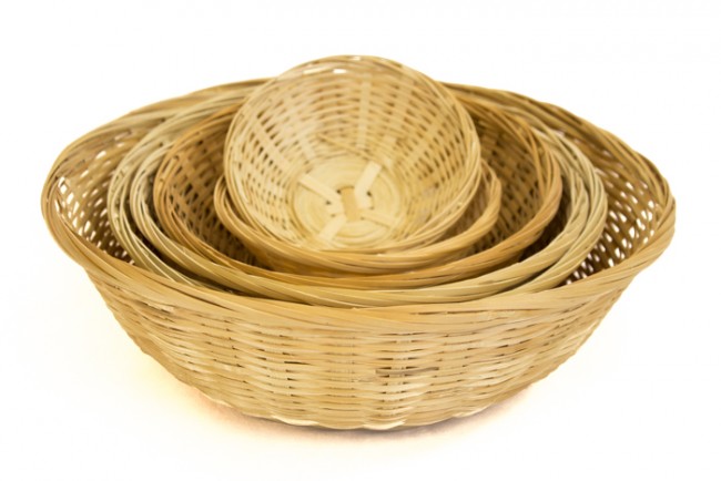 Round Natural Bamboo Baskets