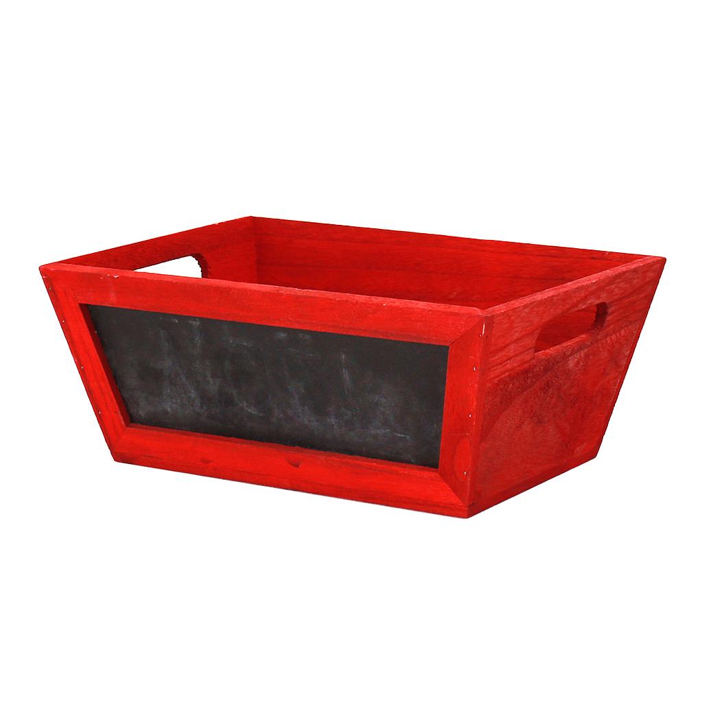 Rectangular Red Wood Containers with Chalkboard