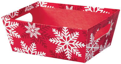 Market Trays - Red & White Snowflakes