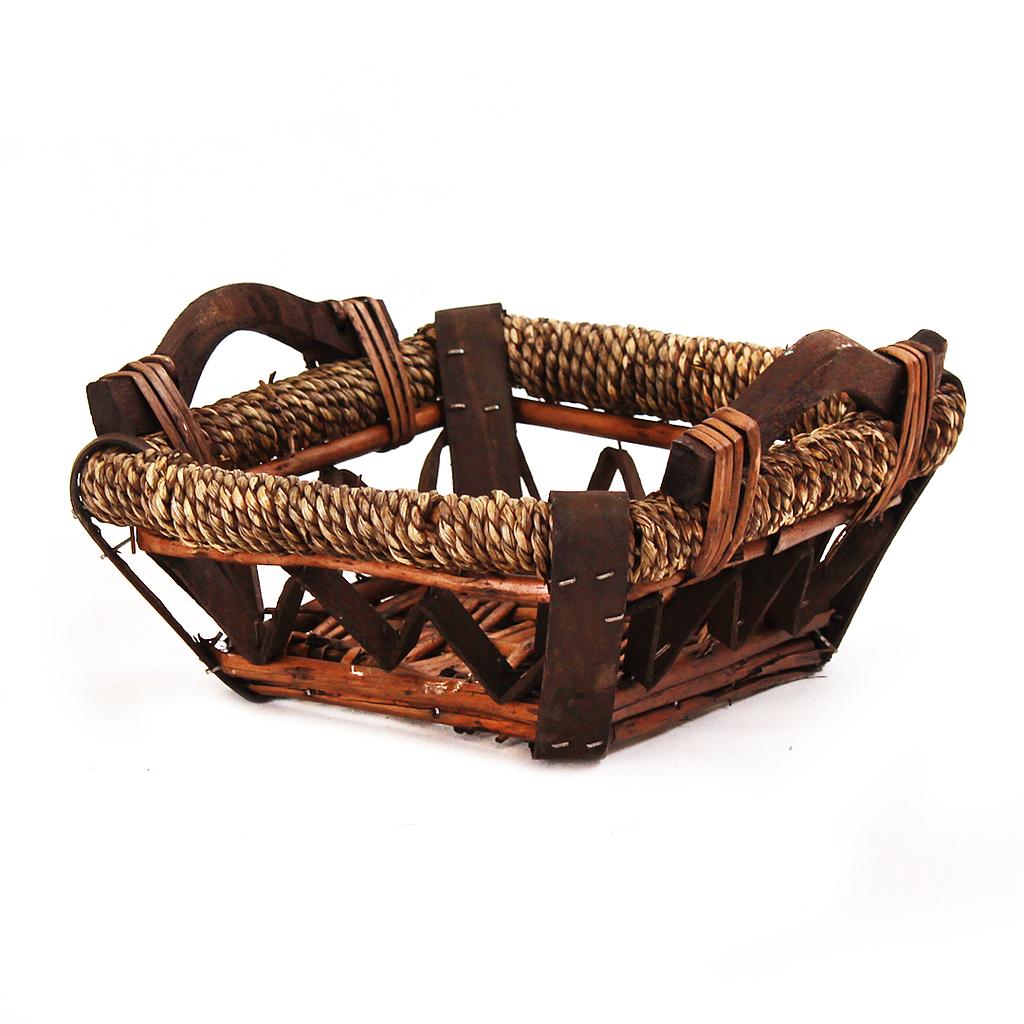 Square Three Tone Willow Baskets with Handles