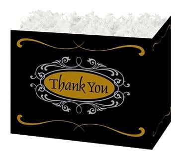 [49138] Gift Basket Box - Thank You Script  6¾" x 4" x 5"