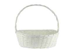 Oval White Split Willow Baskets with Handle