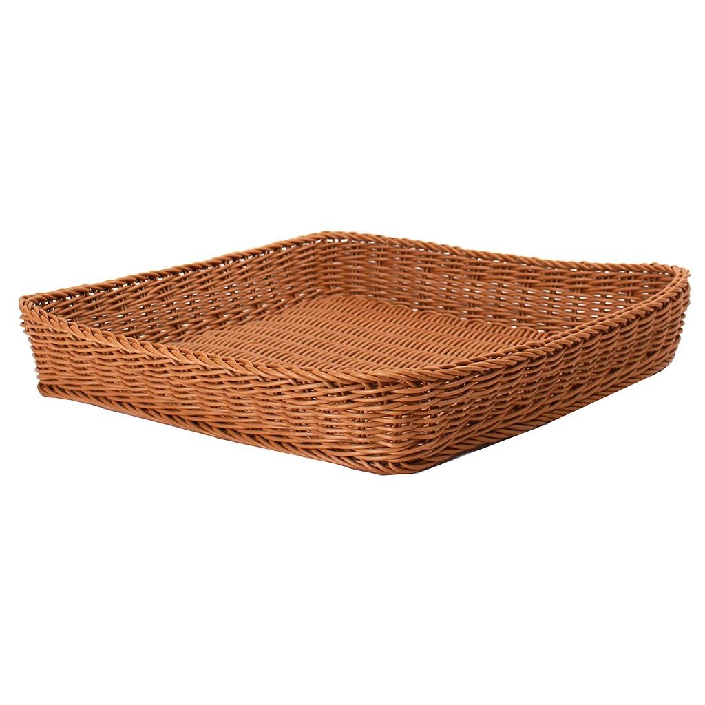 [SR17BR] Synthetic Square Brown Basket - 18" x 18" x 3"