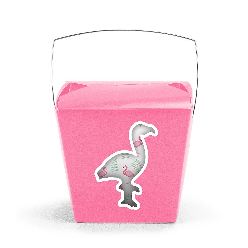 [JN3234] Large 2 pint Take Out Pail with Cut Out - Flamingo (pack of 25)