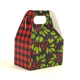 [39348C] Mini Gable Box - Holly Plaid 4" x 2½" x 2½"