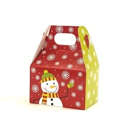 [39347C] Mini Gable Box - Snowflake Snowman 4" x 2½" x 2½"