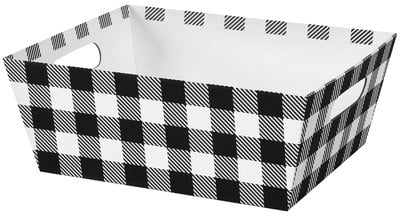 Market Trays - Black & White Plaid 