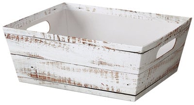 Market Trays - Distressed White Wood 