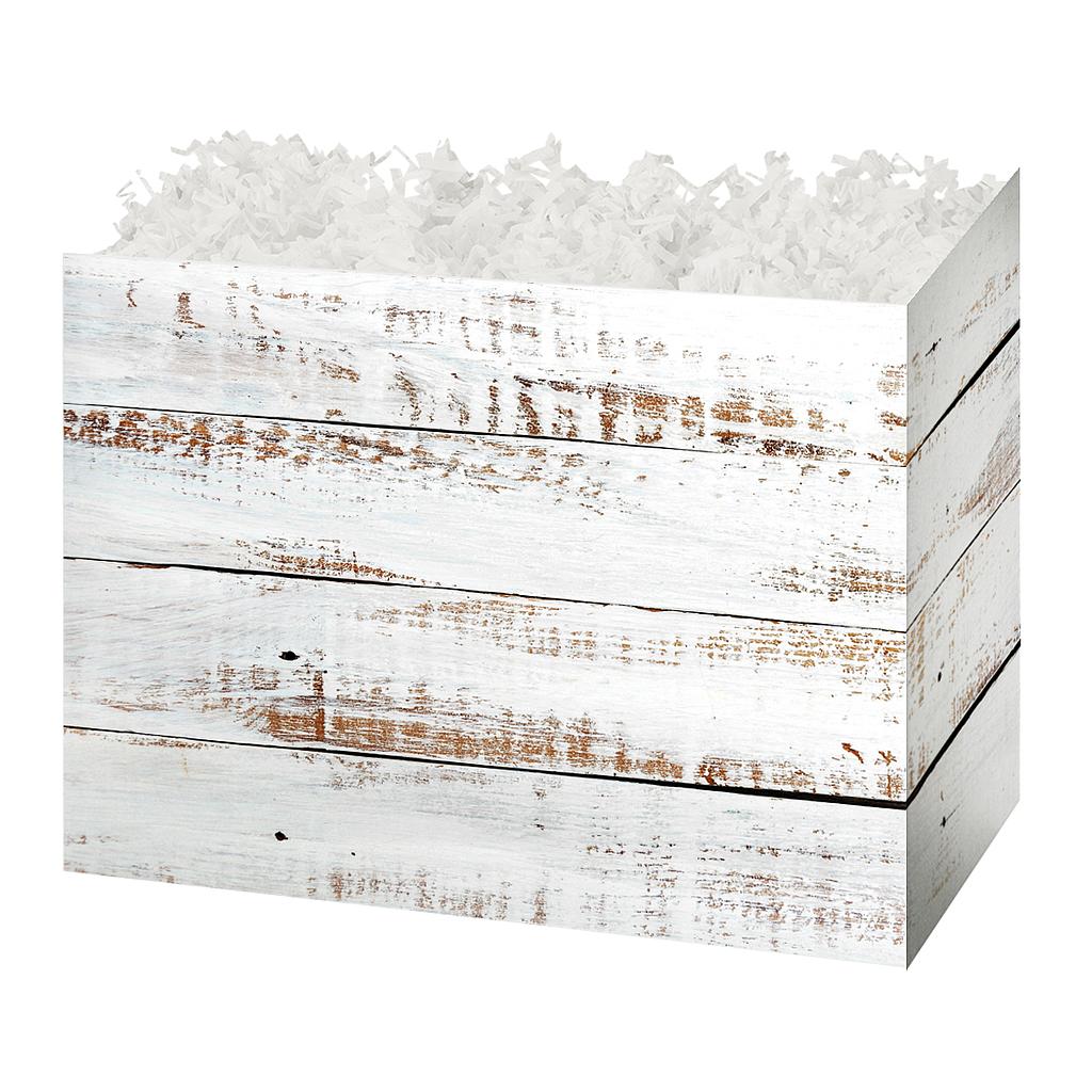 Gift Basket Boxes - Distressed White Wood