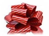 [818RedGoldStripe] 8" Satin Pull Bows - Red and Gold Stripe (pack of 50)