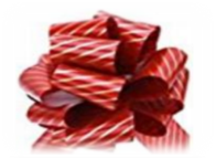[818RedGoldStripe] 8" Satin Pull Bows - Red and Gold Stripe (pack of 50)