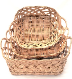 Rectangular Natural Willow Baskets with Handles